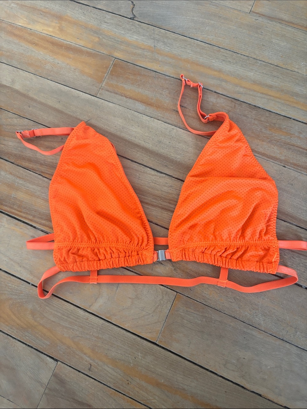 SHEIN Bright Orange Triangle Bikini Top